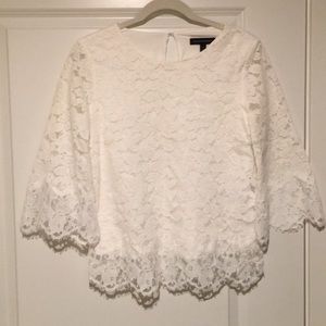 Banana Republic Lace Bell Sleeve Top